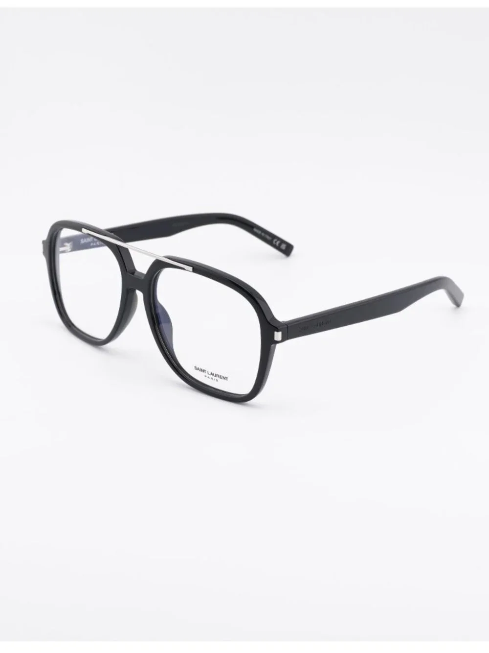 Saint Laurent SL545 OPT 001 Eyeglasses Shiny Black 58mm Square Frame